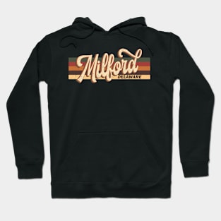 Milford Delaware Retro Vintage 70s 80s Design Hoodie